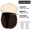 Wigyy Black Berets Cap with 8 Inch Wavy Curly Hat Wig - Effortless Glamor