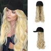 Ins Hot24" Long Curly Wavy Hairpiece Adjustable Baseball Cap Attached Natural Wig for Women Girls Bleach Blonde - Effortless Glamor