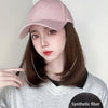 Pink Baseball Cap Hat Wigs - Effortless Glamor