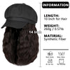 Newsboy Cap with 10 Inch Wavy Curly Hair Extensions for Women - Effortless Glamor