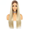 Long Straight Hair Synthetic Front Lace Wig Medium Parting Hairstyle - Effortless Glamor