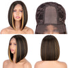 Ins Hot 12inch Short Straight Bob White Small Lace Wigs - Effortless Glamor