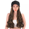 Wigyy Black Baseball Cap with Wavy Hair Wig - Effortless Glamor