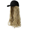 Ins Hot24" Long Curly Wavy Hairpiece Adjustable Baseball Cap Attached Natural Wig for Women Girls Bleach Blonde - Effortless Glamor