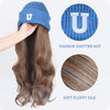 17inch Long Wavy Wig Blue Soft Knit Cap - Effortless Glamor