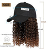 Ins Hot Baseball Cap with 16 Hair Extensions Adjustable Wig Hat Attached African Kinky Curly Hairpiece - Effortless Glamor