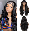 26 InchWave Headband Wig Ombre Brown Blonde Wave Turban Wigs - Effortless Glamor