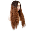 24inches Gradient Golden Curly Brazilian Mini Lace Front Wig - Effortless Glamor