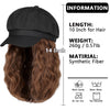 Newsboy Cap with 10 Inch Wavy Curly Hair Extensions for Women - Effortless Glamor