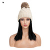 Beanie Hat with Hair Extensions Attached Straight Short BobWig - Effortless Glamor