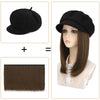 Synthetic 19.5-Inch White Newsboy Cap Wig Suitable For Daily Use - Effortless Glamor