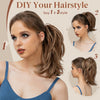 Synthetic Claw Clip In Ponytail Hair Extensions Diy Hairpiece Hair Bun - Effortless Glamor