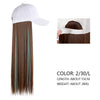 Wigyy White Baseball Cap Adjustable Long Straight Hair a Variety Of Colors - Effortless Glamor