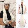 Long Straight Synthetic Wigs with Bangs Copper Ginger Orange Cosplay Wigs - Effortless Glamor