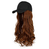 Ins Hot24" Long Curly Wavy Hairpiece Adjustable Baseball Cap Attached Natural Wig for Women Girls Bleach Blonde - Effortless Glamor