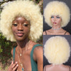 Afro Kinky Curly Wig Short Orange Fluffy Wigs with Bangs