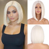 Ins Hot 12inch Short Straight Bob White Small Lace Wigs - Effortless Glamor