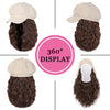 Newsboy Cap with 10 Inch Wavy Curly Hair Extensions for Women - Effortless Glamor