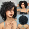 Short Black Kinky Curly Synthetic Lace Front Wigs