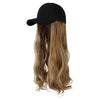 Ins Hot24" Long Curly Wavy Hairpiece Adjustable Baseball Cap Attached Natural Wig for Women Girls Bleach Blonde - Effortless Glamor