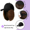 Short Hair Black And White Baseball Cap Wig - Effortless Glamor