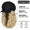 Newsboy Cap with 10 Inch Wavy Curly Hair Extensions for Women - Effortless Glamor