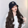 Long Curly Hair White Fisherman's Cap Sub Wig - Effortless Glamor