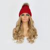 Knit Beanie Winter Hat with Removable Hair Hat Wig - Effortless Glamor