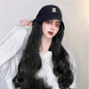 Long Curly Hair White Fisherman's Cap Sub Wig - Effortless Glamor