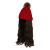 Knit Beanie Winter Hat with Removable Hair Hat Wig - Effortless Glamor