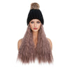 Wig Hat Long Curly Wavy Fluffy Wig for Women - Effortless Glamor