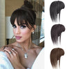 100% Human Hair Clip in Cute Bangs Extensions Hairpiece black