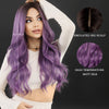 Middle Part Long Curly Hair Purple Gradient Big Wave Wig Suitable For Party Use