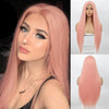 Long Straight Brown Mix Blonde Wigs for Women Middle Part Cosplay Wig - Effortless Glamor