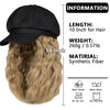 Newsboy Cap with 10 Inch Wavy Curly Hair Extensions for Women - Effortless Glamor