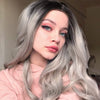 Ins Hot Long Wavy Mini Lace Front Gray Wigs - Effortless Glamor