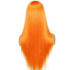 Long WaveOrange Lace Wig for Women Daily Makeup Heat Resistant Fiber Middle Deep T Part Synthetic Lace Front Wigs