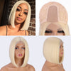 Ins Hot 12inch Short Straight Bob White Small Lace Wigs - Effortless Glamor