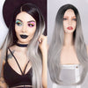 Ins Hot Long Wavy Mini Lace Front Gray Wigs - Effortless Glamor