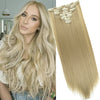 16 Clips Long Straight Hair Extensions - Effortless Glamor