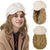 White Newsboy Cap with 10 Inch Wavy Curly Hair Extensions for Women - Effortless Glamor