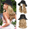 Summer Fashion Long Curly Hair Bow Hat Wig - Effortless Glamor