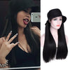 Wigyy Black Bucket Hat with Straight Hair Wig - Effortless Glamor