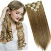 16 Clips Long Straight Hair Extensions - Effortless Glamor