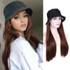 Wigyy Black Bucket Hat with Straight Hair Wig - Effortless Glamor