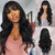 Ombre Red Long Body Wavy Natural Wigs with Bang - Effortless Glamor