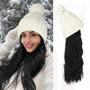 WigyyIns Hot Hat Hair Extension Long Wavy Curly White Hat Wig - Effortless Glamor