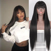 Brown Long Straight Wig Natural Middle Point Heat Resistant Mini Lace Front Wigs - Effortless Glamor