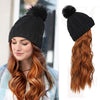 WigyyIns Hot Hat Hair Extension Long Wavy Curly Black Hat Wig - Effortless Glamor