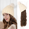 WigyyIns Hot Hat Hair Extension Long Wavy Curly White Hat Wig - Effortless Glamor